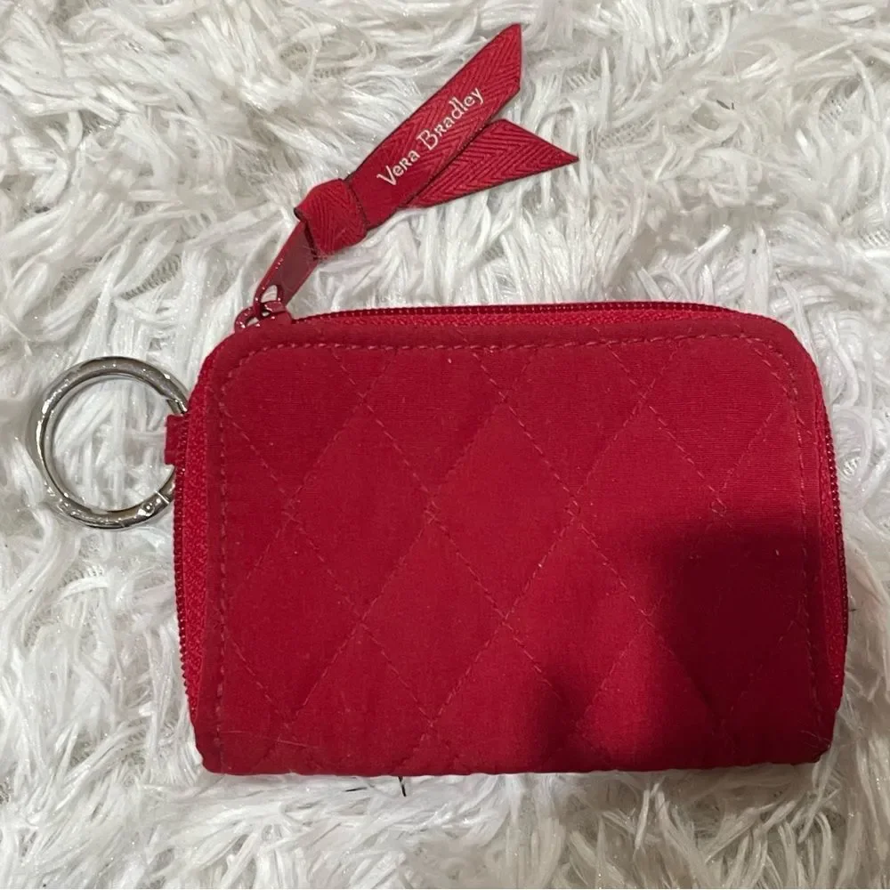 Vera Bradley Quilted Scarlet Keyring Wallet - Picture 2 of 8